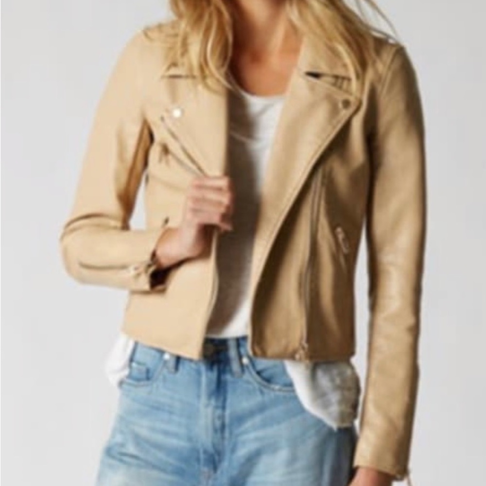Beige moto jacket